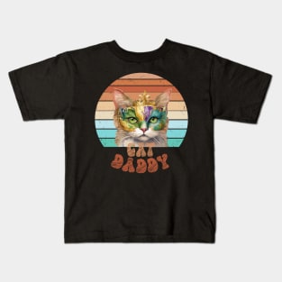 Cat Daddy Black Cat Vintage Eighties Style Cat Retro Kids T-Shirt